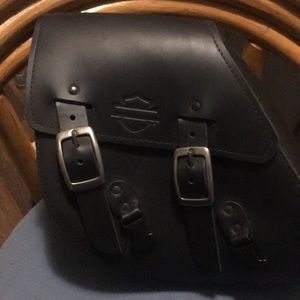 Harley Davidson left leather saddle bag